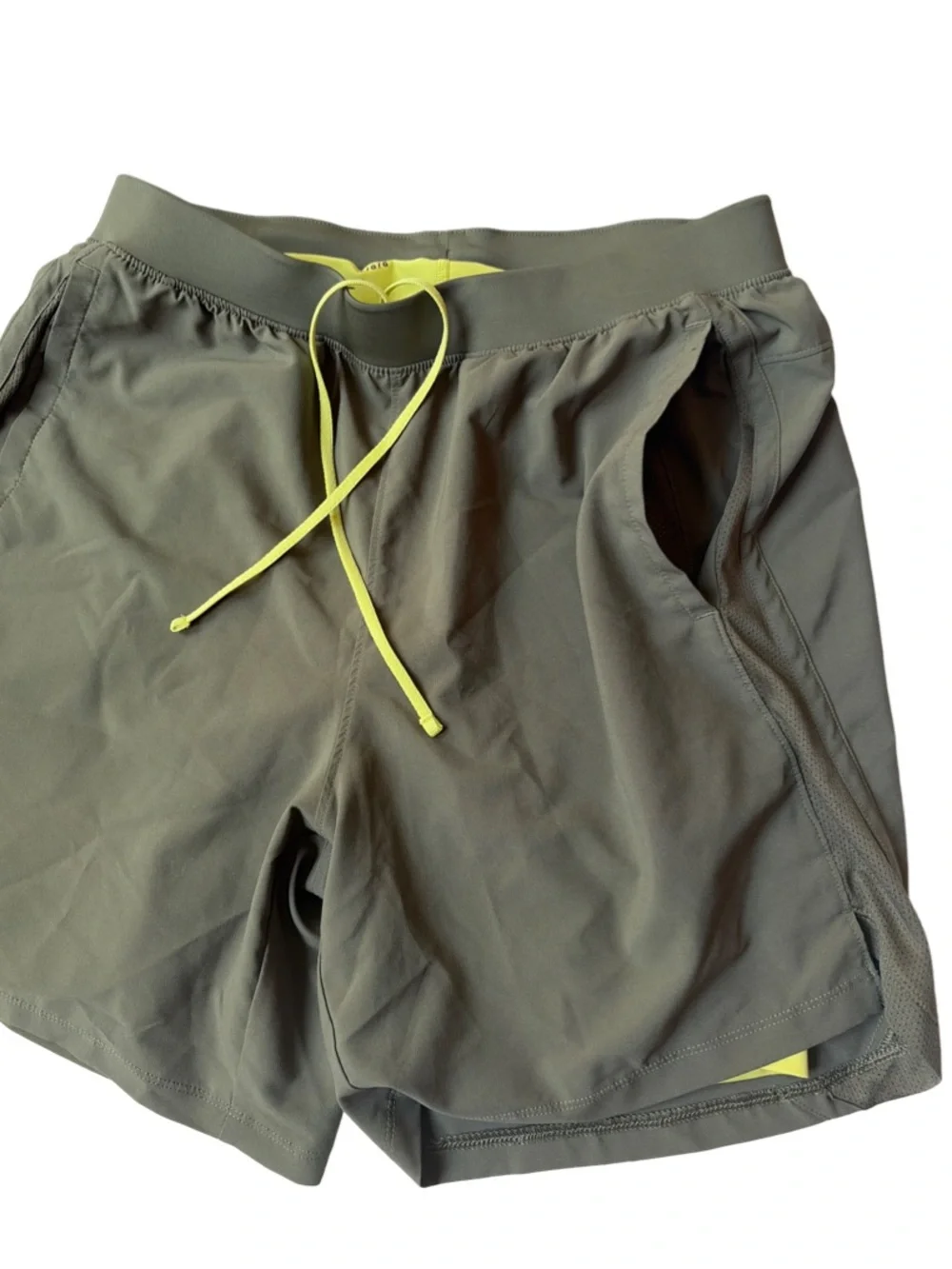 Under Armour Yellow and Olive Green Performance Shorts